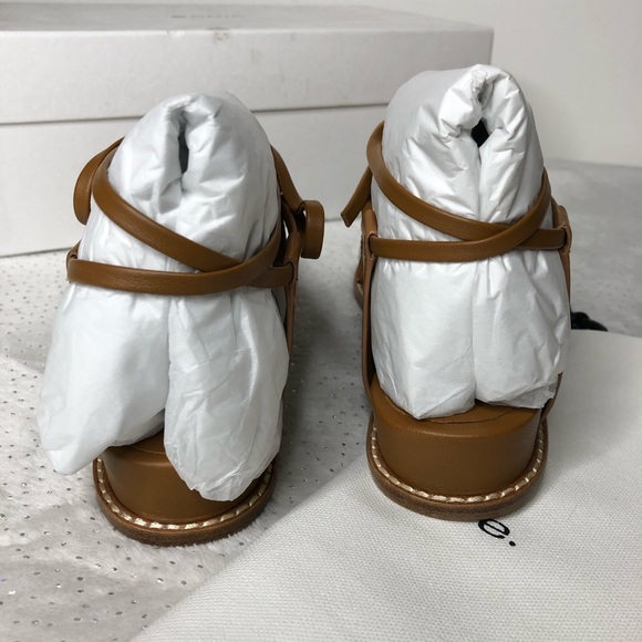 Vince Forster Leather & Watersnake Gladiator Ankle-Wrap Sandals NEW 6 Hazelnut - Picture 5 of 7